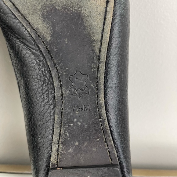 TORY BURCH Black Leather Clines Peep-Toe Ballerina Flats - Picture 10 of 11